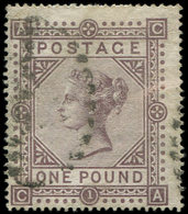 GRANDE BRETAGNE 42 : 1£. Brun-violet, Obl., Centrage Courant, TB. C - Used Stamps