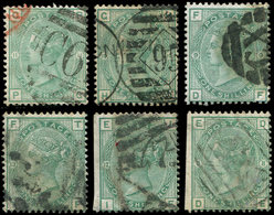 GRANDE BRETAGNE 53 : 1s. Vert, 6 Ex. Obl., Pl. 8 à 13, B/TB - Used Stamps