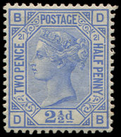 ** GRANDE BRETAGNE 62 : 2 1/2d. Bleu, Planche 21, TB - Used Stamps