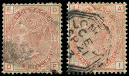 GRANDE BRETAGNE 66 : 1s. Rouge-brun, Planches 13 Et 14, Obl., TB - Used Stamps