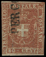 ITALIE (ANCIENS ETATS) TOSCANE 22 : 80c. Chair, Obl. Cachet Linéaire PER C, TB. Br - Tuscany