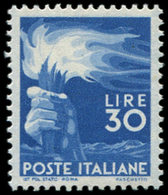 ** ITALIE 501 : 30l. Bleu De 1948, TB - Marcofilía