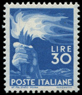 ** ITALIE 501 : 30l. Bleu De 1948, TB - Marcophilia