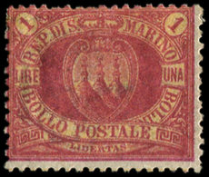 * SAINT MARIN 20 : 1l. Rouge Sur Jaune, TB. C - Unused Stamps