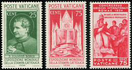 ** VATICAN 69, 74 Et 76 : Presse Catholique Et Congrès Juridique, TB - Unused Stamps