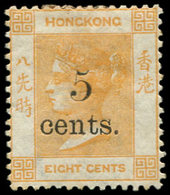 * HONG KONG 22 : 5c. Sur 8c. Jaune-orange, Forte Ch., TB - Altri & Non Classificati