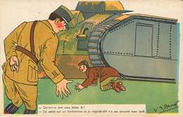 Militaria - Matériel - Illustrateurs - Humoristique - Tanks - Tankiste - Chars - Illustrateur V. Spahn - Bon état - Matériel