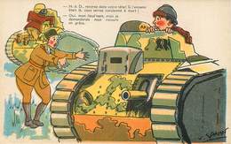 Militaria - Matériel - Illustrateurs - Humoristique - Tanks - Tankiste - Chars - Illustrateur V. Spahn - Bon état - Humor