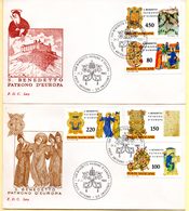 Europa 1980, 2 FDC. Poste Vaticane. Vatican. S. Benedetto Patrono D'Europa. C à Date Du 21/03/1980. - 1962