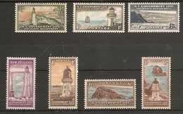 NEW ZEALAND 1947 LIGHTHOUSE SET OF 7 STAMPS SG L42/L49 LIGHTLY MOUNTED MINT HIGH CATALOGUE VALUE - Neufs