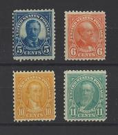 ETATS-UNIS. YT  N° 232-233-237-238   Neuf *   1922-25 - Unused Stamps
