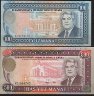 B 127 - TURKMENISTAN 2 Billets De 100 Et 500 Manat De 1995 état Neuf 1er Choix - Turkmenistán