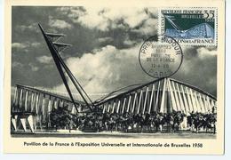 Carte Maximum BRUXELLES  Expo.universelle De 1958 Pavillon De La France - 1951-1960