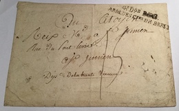 „4e Don DEB / ARME. DES Ctes DE BREST“ (1795 Nantes 42 Loire Inférieure) Lettre (déboursé Armée Poste Militaire France - Army Postmarks (before 1900)