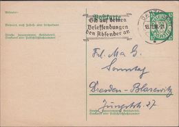 1938. Postkarte. 10 Pf. DANZIG 13.11.38 () - JF310360 - Entiers Postaux