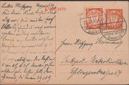 1924. Postkarte. 5 Pf. + 5 Pf.  ZOPPOT FREIE STADT DANZIG 22.10.24 () - JF310364 - Postal  Stationery