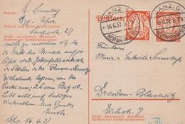 1937. Postkarte. 5 Pf. + 5 Pf.  DANZIG NEUFAHRWASSER 16.6.37 () - JF310366 - Postwaardestukken
