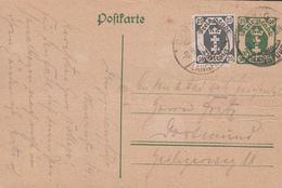 1921. Postkarte. 20 Pf. + 20 Pf. DANZIG LANGFUHR -8.9.21. () - JF310386 - Postal  Stationery