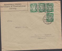 1924. 4 X 10 Pf. DANZIG 13.10.24. To Teplitz - Schönau, Böhmen.  (MICHEL 194) - JF310418 - Brieven En Documenten