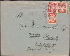 19317.. 2 X 5 Pf. + 15 Pf.DANZIG 30.10.37 NEUFAHRWASSER. To Dresden. (MICHEL 214+) - JF310420 - Covers & Documents