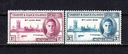 Gilbert & Ellice Islands, 1946, SG 55 - 56, Mint Hinged - Gilbert- Und Ellice-Inseln (...-1979)