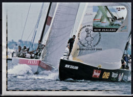 A1249 NEW ZEALAND 2003, SG 2540 $2 America's Cup.yachting, First Day Card - Covers & Documents