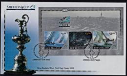 Cb5011 NEW ZEALAND 2002, SG MS2541 America's Cup 2003 (1st Series),  FDC - Storia Postale