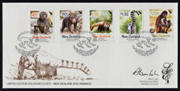 Ce0037 NEW ZEALAND 2004, SG 2665-9  New Zealand Zoo Animals, Limited Edition Signed FDC - Lettres & Documents