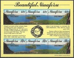 Tonga Niuafo'ou 1990 Specimen S/S - Volcanic Crater Lake - Text Gives Dates Of Volcano Eruptions - Map - Volcanos