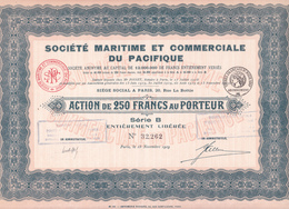 Pacifique - Sté Maritime Et Commerciale Du Pacifique - Capital De 12 000 000 F / Action De 250 F - Navigation