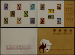BECHUANALAND 1961 Birds Animals SET:14 Printer's Presentation Fldr. - 1885-1964 Protectoraat Van Bechuanaland