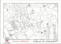 Publicité FRAM , Plan De MARRAKECH , MAROC ,frais Fr 1.45 E - Wegenkaarten