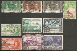 NYASALAND 1937 - 1949 (COMMEMORATIVE)SETS FINE USED Cat £13+ - Nyassaland (1907-1953)