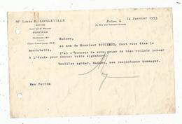 Courrier Commercial,Maitre Louis E. Longeville  , 1953,  Poitiers ,  Vienne , Frais Fr 1.45 E - 1950 - ...