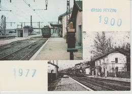 19 / 2 / 144. -  FEYZIN  ( 69 )  LA  GARE  1900 / 1977  - C. P. M. - Feyzin