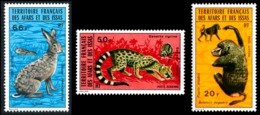 AFARS ET ISSAS 1973 - Yv. PA 94 95 96 ** SUP  Cote= 18,00 EUR - Animaux : Babouin, Genette, Lièvre (3 Val)  ..Réf.AFA231 - Unused Stamps