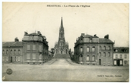 80 : BEAUVAL - LA PLACE DE L'EGLISE - Beauval