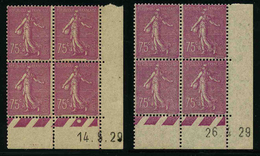 FRANCE - YT 202 ** - 2 BLOCS DE 4 TIMBRES NEUFS ** AVEC COIN DATE - ....-1929