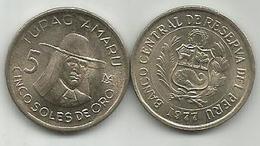 Peru 5 Soles De Oro 1977. High Grade - Perú