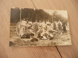 Carte Photo Militaire Militaria Canons Canonniers 4 Au Képi Cachet Ma? Aube 1908 - Ausrüstung