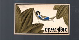 Carte Parfumée / Calendrier1937  REVE D'OR  (PPP17092) - Anciennes (jusque 1960)