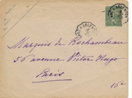 ENTIER ENVELOPPE SEMEUSE 15c ( 130 ) DATE 938 RENVERSÉE - Storch B19 Obl CONVOYEUR LE BLANC A ARGENTAN 1920 - Standard Covers & Stamped On Demand (before 1995)