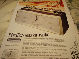 ANCIENNE PUBLICITE REVEILLEZ VOUS EN RADIO   JAZ 1966 - Réveils