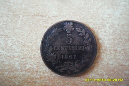 Lot De Deux(2) Monnaies Italie(Victor Emmanuelle II) 10 Centessimi De 1867 H/ Et 5 Centessimi De 1867 N/ En TTB - Lehnsgeld