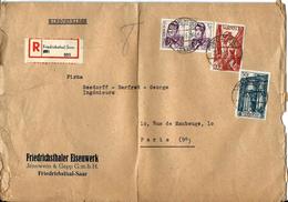 SAARPOST - REGISTERED LETTER Friedrichsthal - Storia Postale