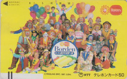 Télécarte Ancienne Japon / 110-011 - CIRQUE - CLOWN & Ballon - CIRCUS Balloon JAPAN Front Bar Phonecard - 90 - Juegos