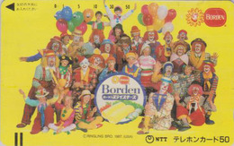 Télécarte Ancienne Japon / 110-011 - CIRQUE - CLOWN & Ballon - CIRCUS Balloon JAPAN Front Bar Phonecard - 91 - Juegos