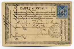 Carte Precurseur (CPO) : T18 EVIAN Les BAINS Sur TP SAGE 15c Bleu / Dept Haute Savoie /  Pour La Suisse / 1878 - 1877-1920: Semi Modern Period