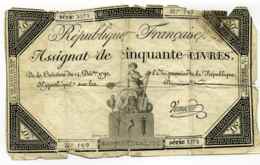 Révolution Française : ASSIGNAT  De Cinquante Livres Série 5175 14 Décembre 1792 - 1701-1800: Precursors XVIII