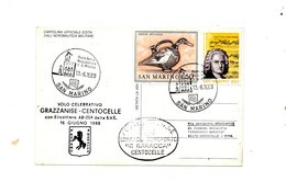 LAB531 - SAN MARINO 1988 , Grazzanise Centocelle Elicottero AB 204. Francesco Baracca - Storia Postale